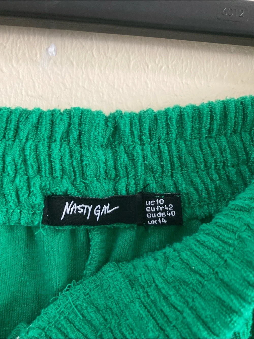 Nasty Gal Green Corduroy Two-Piece Loungewear Set